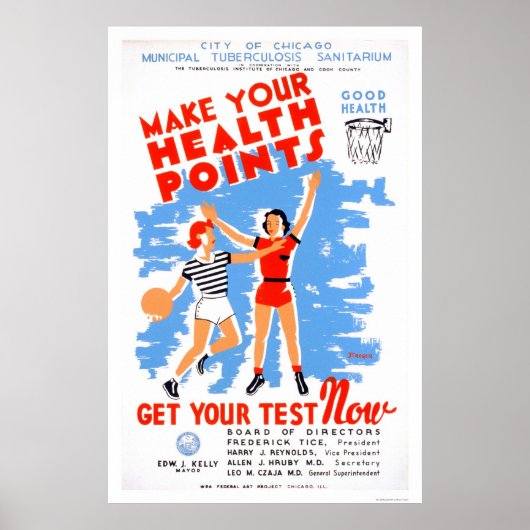 Wees gezonde tuberculose 1939 WPA Poster (Voorkant)