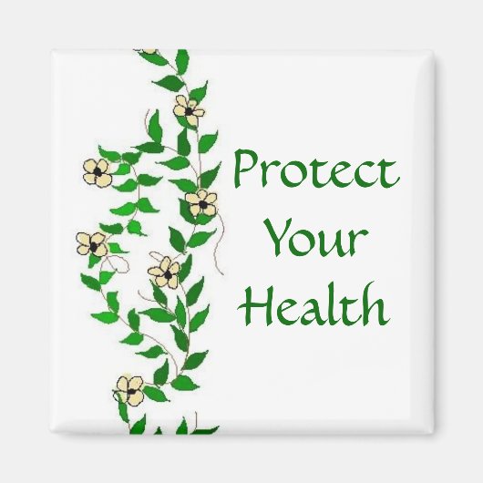 Wees gezonde wijnstokken en bloemen magneet (Voorkant)