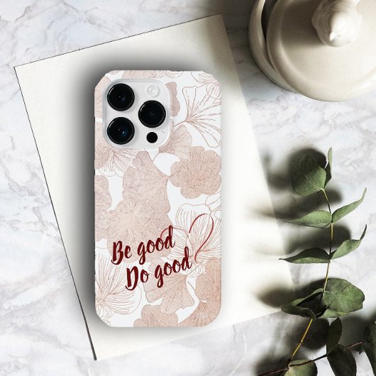 Wees goed Doe goed Elegant Stijlvol Bloemen Hart L iPhone Hoesje