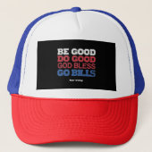 Wees goed God zegene God zegen God rekeningen Grap Trucker Pet (Voorkant)