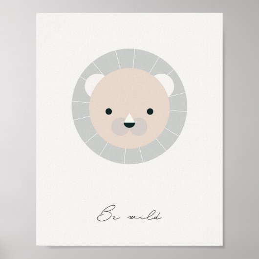 Wees goed, Lion Neutral kinder bevestiging print (Voorkant)