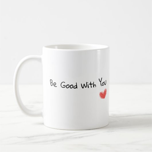 "Wees goed met je" Inspirerend Mok van het hart (Links)