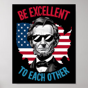 Wees goed voor elkaar met de Amerikaanse vlag Abe Poster