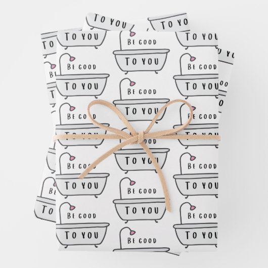 Wees goed voor u die papierbladen verpakt inpakpapier vel (In situ)