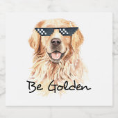 Wees Golden Retriever Sparkling Wijnetiket (Enkel label)