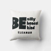 Wees Grappig Ehrlijk Aardig Inspirerend Naam Kussen (Achterkant)