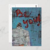 Wees grappig Penguin Mixed Media Briefkaart (Voorkant / Achterkant)