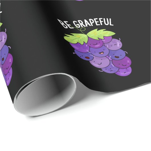 Wees Grappige Grape Bunch Pun Dark BG Cadeaupapier (Rol Hoek)
