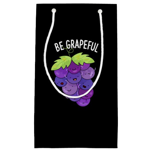 Wees Grappige Grape Bunch Pun Dark BG Klein Cadeauzakje (Voorkant)