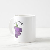 Wees grappige positieve druif woordspeling koffiemok (Voorkant links)