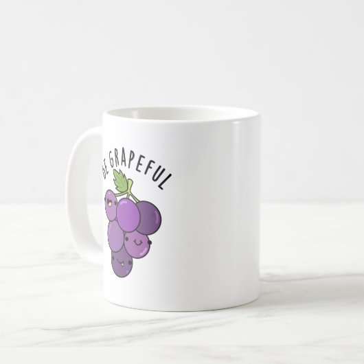 Wees grappige positieve druif woordspeling koffiemok (Voorkant links)