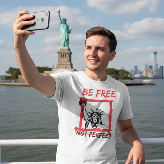 Wees gratis, niet perfect inspirerende offerte gra t-shirt