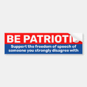 Wees gratis taalgebruik voor patriottische support bumpersticker (Voorkant)
