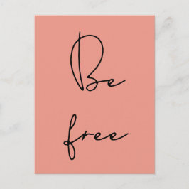 Wees gratis zwart lettertype briefkaart