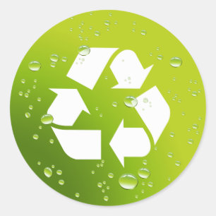 Wees groen & Recyclen Ronde Sticker