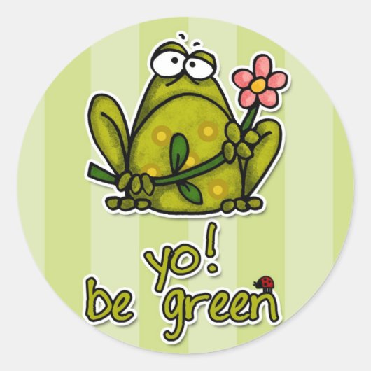 Wees groen. ronde sticker (Voorkant)
