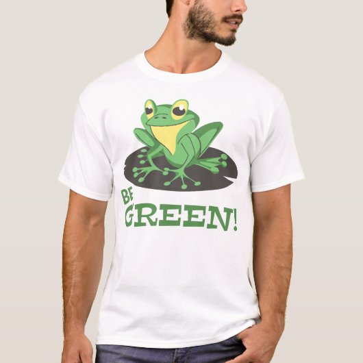 Wees Groene Kikker Grappig T-shirt (Voorkant)
