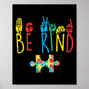 Wees handig gebarentaal Puzzle Autisme Poster