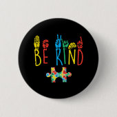 Wees handig gebarentaal Puzzle Autisme Ronde Button 5,7 Cm (Voorkant)