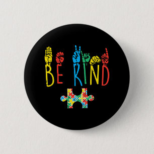 Wees handig gebarentaal Puzzle Autisme Ronde Button 5,7 Cm