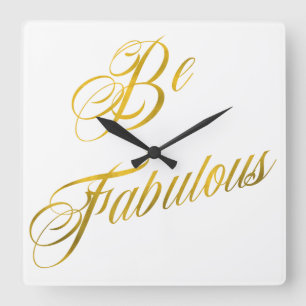 Wees handig Quote Faux Gold Foil Quotes Vierkante Klok