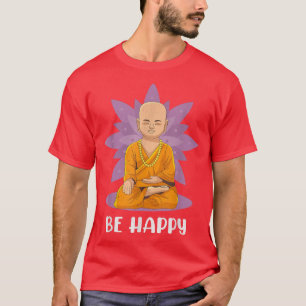 Wees Happy Cute Baby Buddha Lotus Flower Mandala Z T-shirt