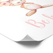 Wees Happy Cute Baby Bunny Waterverf Boho Woodland Poster (Hoek)