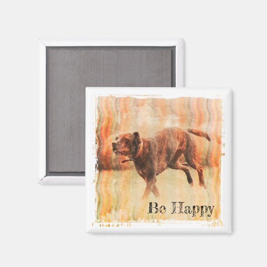 Wees Happy Dog Magneet (Voorkant / Achterkant)