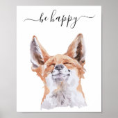 Wees Happy Fox Nursery Child Woodland Poster (Voorkant)