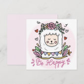 Wees Happy Llama Feestdagenkaart (Voorkant / Achterkant)