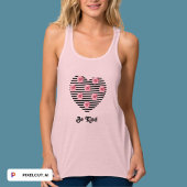 Wees hart in het hart met roze rozen en zwarte str tanktop