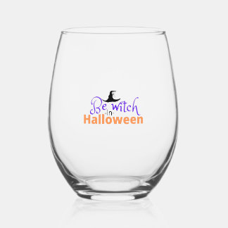 Wees heks in Halloween shirt voor Halloween Wijnglas Zonder Voet