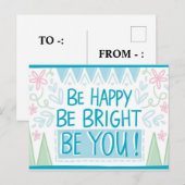 "Wees helder, wees blij, wees Motivatie Briefkaart (Voorkant / Achterkant)