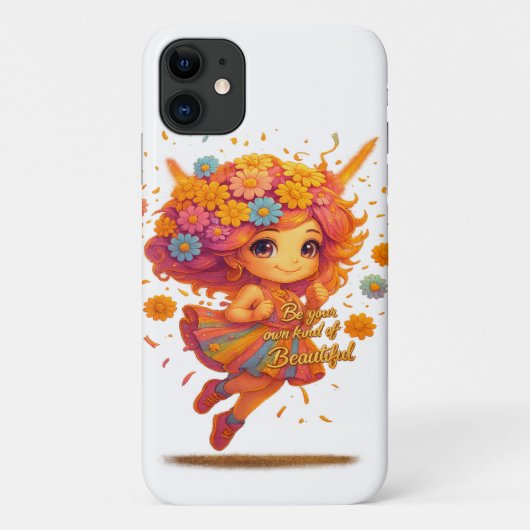 "Wees helder, wees mooi" Floral Fairy iPhone Case (Achterkant)