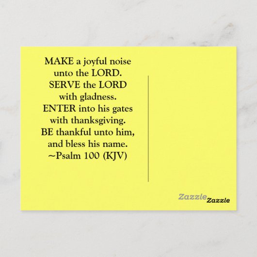Wees hem dankbaar Psalm 100 Briefkaart (Achterkant)