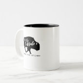 Wees het Buffalo Silhouet Tweekleurige Koffiemok (Voorkant links)
