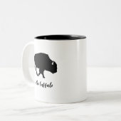 Wees het Buffalo Silhouet Tweekleurige Koffiemok (Voorkant links)