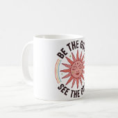wees het goede zie het goede koffiemok (Voorkant links)