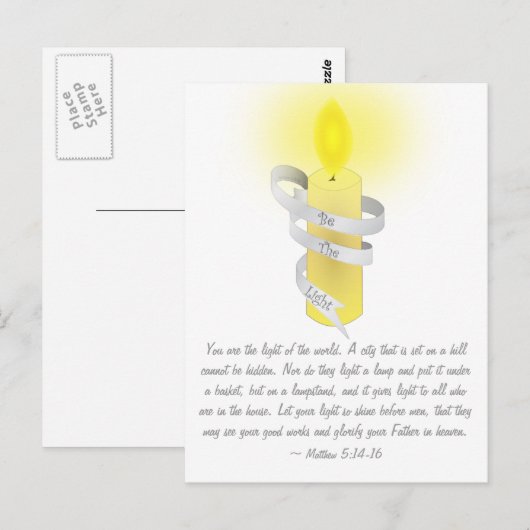 Wees het licht briefkaart (Voorkant / Achterkant)