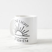 Wees het licht-Christelijk-religieus-geloof-bijbel Koffiemok (Voorkant links)