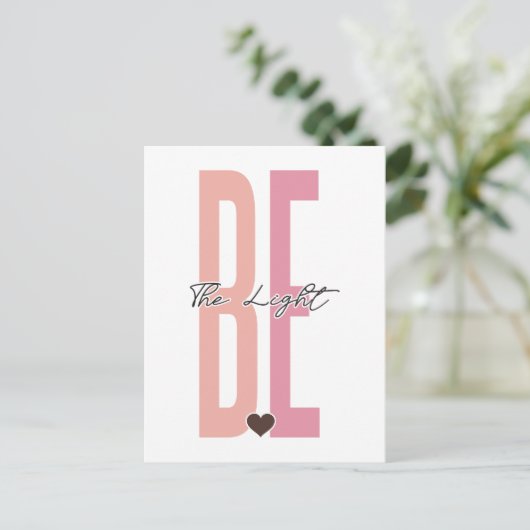 Wees het licht, geloof in God, vertrouw op Jezus,  Briefkaart (Staand voorkant)