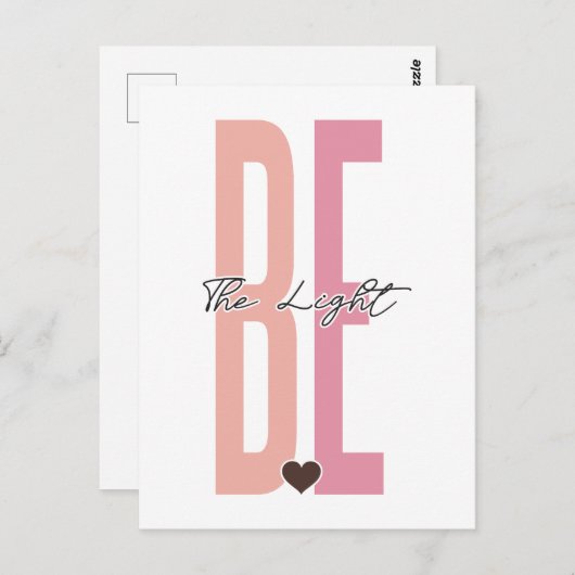 Wees het licht, geloof in God, vertrouw op Jezus,  Briefkaart (Voorkant / Achterkant)