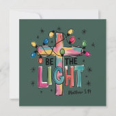 Wees het licht Kerstmis Christelijk Kruis Kerstmis Feestdagenkaart (Voorkant)