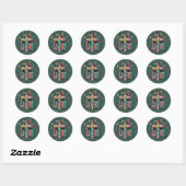 Wees Het Licht Kerstmis Christelijk Kruis Kerstmis Ronde Sticker (Vel)