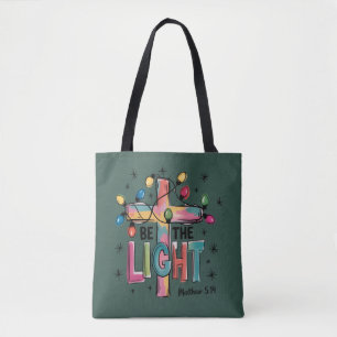 Wees Het Licht Kerstmis Christelijk Kruis Kerstmis Tote Bag