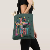 Wees Het Licht Kerstmis Christelijk Kruis Kerstmis Tote Bag (Dichtbij)