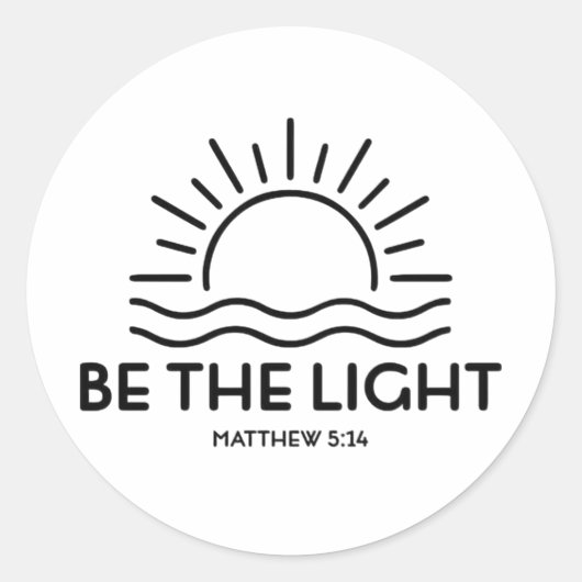 Wees het licht Matteüs 5:14 Bijbel Ronde Sticker (Voorkant)