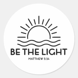 Wees Het Licht Mattheüs 5:14 Bijbel Ronde Sticker