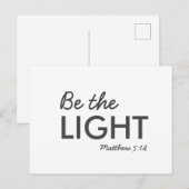 Wees het licht | Matthew 5:14 Bijbelverse Christel Briefkaart (Voorkant / Achterkant)