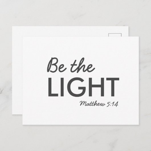 Wees het licht | Matthew 5:14 Bijbelverse Christel Briefkaart (Voorkant / Achterkant)